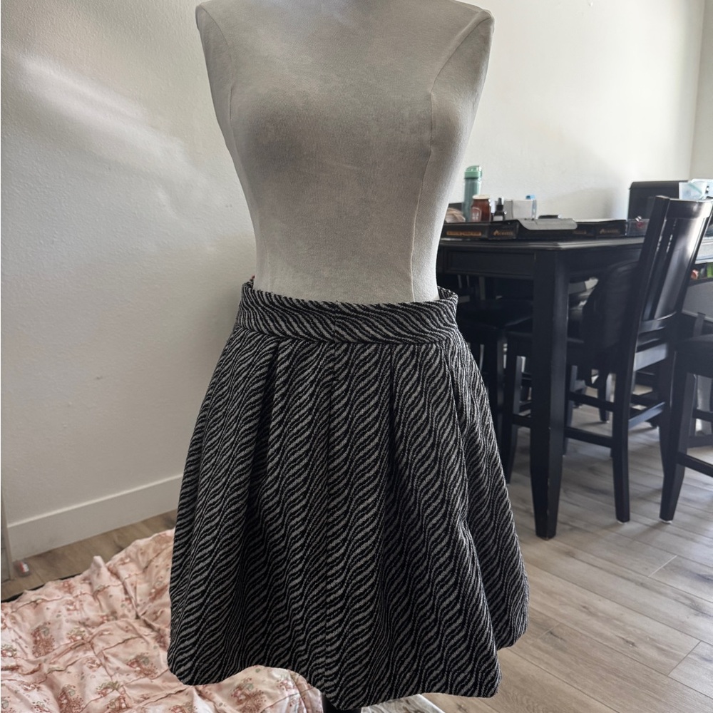 Elegant Black and White Zebra Print Skirt
